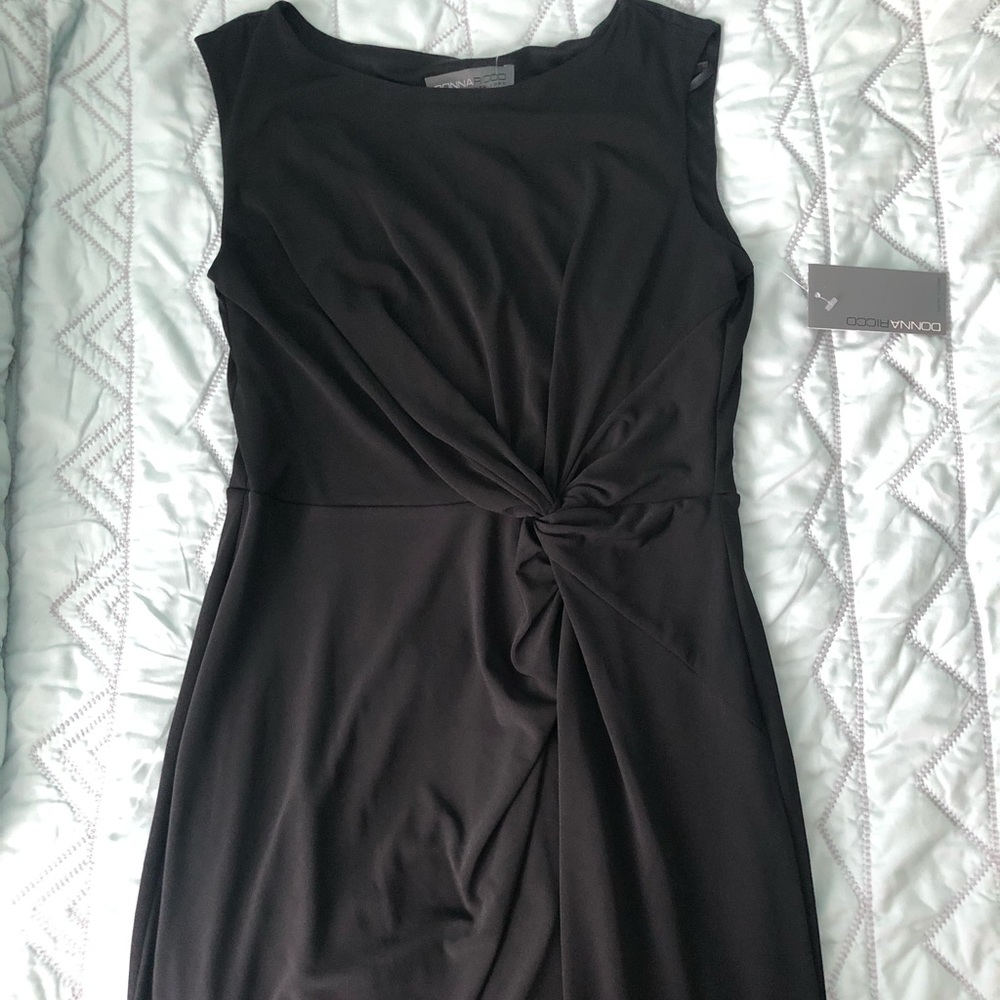 Twist Waist Black Dress